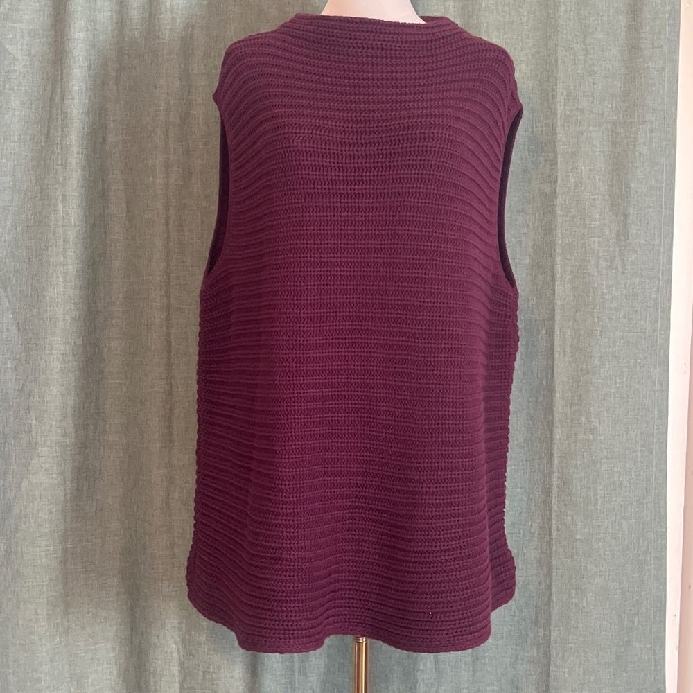 Coldwater Creek Burgundy Sleeveless Knit Top